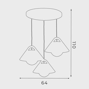 Luminex Hanglamp Funda, bruin/wit, Ø 64 cm, staal/hout, 3-lamps.