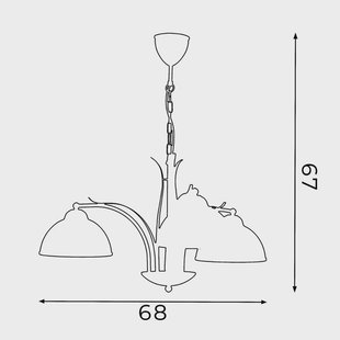 Luminex Kroonluchter Korfu, 3-lamps, goudkleurig antiek, Ø 68 cm