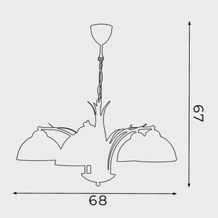 Luminex Kroonluchter Korfu, 5-lamps, Ø 68 cm, goudkleurig antiek