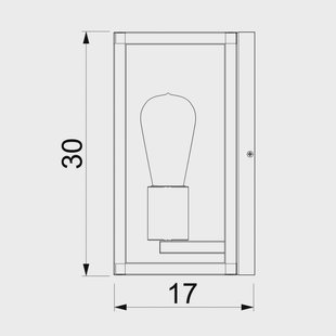 Luminex Wandlamp Frame, titanium-goudkleurig, hoogte 30 cm, staal