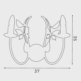 Luminex Zomer wandlamp, wit/groen/roze, breedte 25 cm, staal, 2-lamps