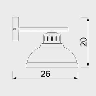 Luminex Wandlamp Sven, zwart-goudkleurig, Ø 21 cm, staal
