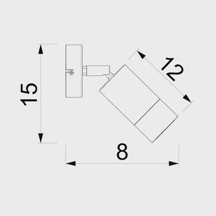 Luminex Wandspot Link, beige, breedte 8 cm, staal