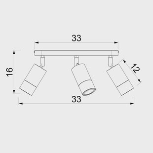Luminex Plafondspot Link, beige, lengte 33 cm, 3-lamps.
