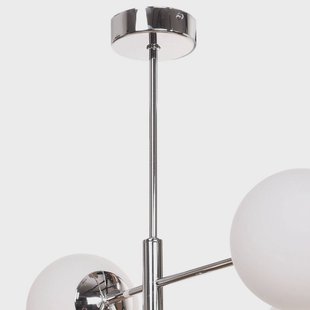 Domiluce Aurora hanglamp, chroom, Ø 60 cm, 6-lamps, glas, E14
