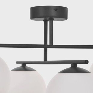 Domiluce Aurora plafondlamp, zwart, Ø 50 cm, 4-lamps, glas, E14
