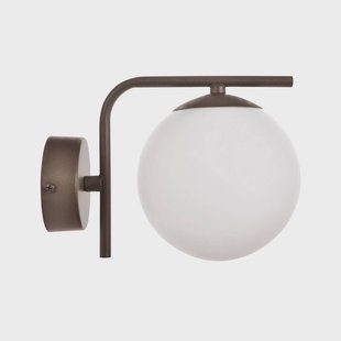 Domiluce Aurora wandlamp, bruin, glas, 17 cm hoog, globe, E14