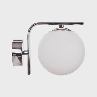 Domiluce Aurora wandlamp, chroomkleurig, glas, 17 cm, globe, E14