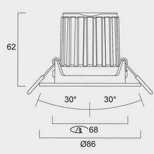 Sylvania LED inbouwlamp Start, zwart, IP44, CCT dimbaar