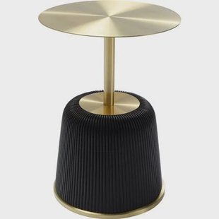 Bijzettafel Endless Vegas zwart en goud Ø40cm Kare Design