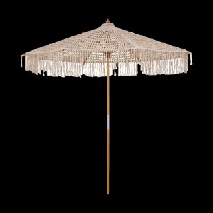 Malou gevlochten parasol beige - Ø 250 cm