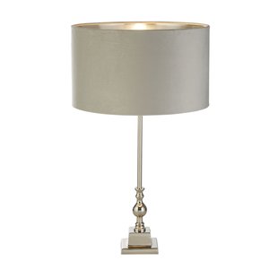 Searchlight Whitby - tafellamp - Ø 38 x 67 cm - chroom, zilver en grijs