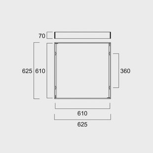 Sylvania opbouwframeset voor LED panelen, 62,5 x 62,5 cm