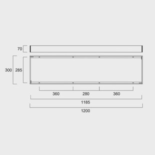 Sylvania montageframeset voor LED panelen, 120 x 30 cm
