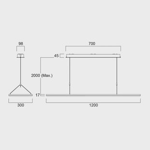 Sylvania LED hanglamp Areum, 120 x 30 cm, 840, DALI