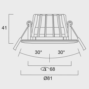 Sylvania inbouwlamp Obico 68, chroom, IP65, CCT, dimbaar