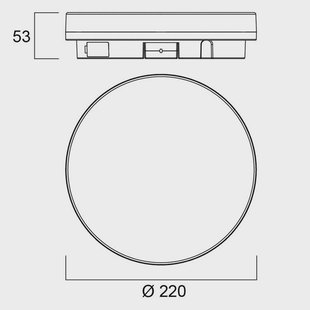 Sylvania Start Surface Slim plafondlamp, Ø 22 cm, IP54, dimbaar.