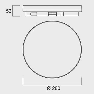 Sylvania Start Surface Slim plafondlamp, Ø 28 cm, IP54, dimbaar.