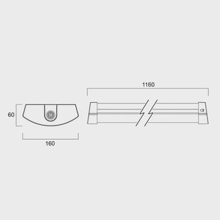 Sylvania LED plafondlamp Deltawing, 116 cm, IP44, 840