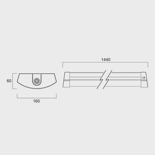 Sylvania LED plafondlamp Deltawing, 144 cm, IP44, 840
