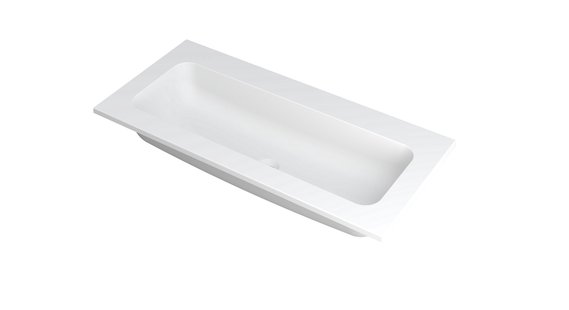 INK Wastafel Faktor polystone centraal zonder kraangat 100 cm x 45 cm x 1,5 cm Mat wit 3407210
