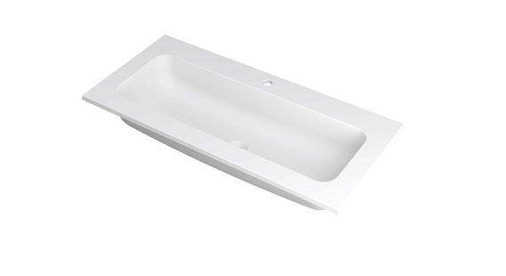INK Wastafel Faktor polystone centraal met 1 kraangat 100 cm x 45 cm x 1,5 cm Mat wit 3407211