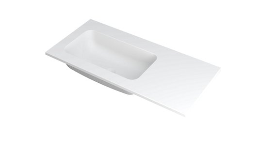 INK Wastafel Faktor polystone links zonder kraangat 100 cm x 45 cm x 1,5 cm Mat wit 3407214