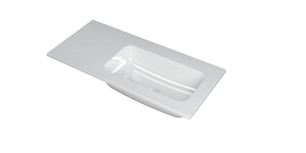 INK Wastafel Faktor polystone rechts zonder kraangat 100 cm x 45 cm x 1,5 cm Glans wit 3407017