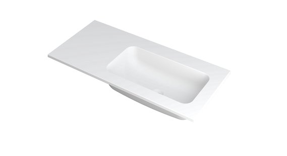 INK Wastafel Faktor polystone rechts zonder kraangat 100 cm x 45 cm x 1,5 cm Mat wit 3407217