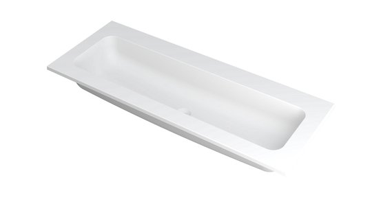 INK Wastafel Faktor polystone centraal zonder kraangat 120 cm x 45 cm x 1,5 cm Mat wit 3407220