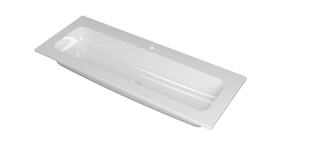 INK Wastafel Faktor polystone centraal met 1 kraangat 120 cm x 45 cm x 1,5 cm Glans wit 3407021