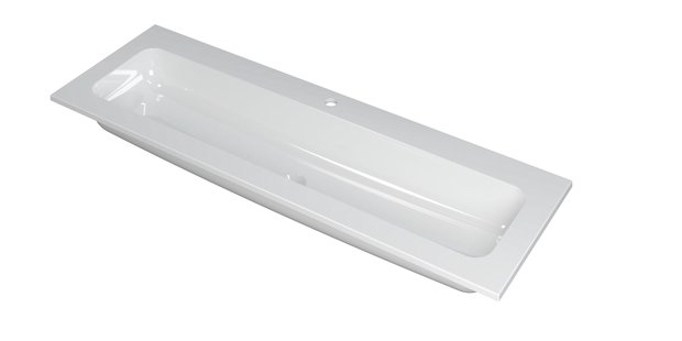 INK Wastafel Faktor polystone centraal met 1 kraangat 140 cm x 45 cm x 1,5 cm Glans wit 3407031