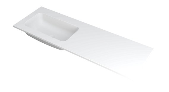 INK Wastafel Faktor polystone links zonder kraangat 140 cm x 45 cm x 1,5 cm Mat wit 3407234