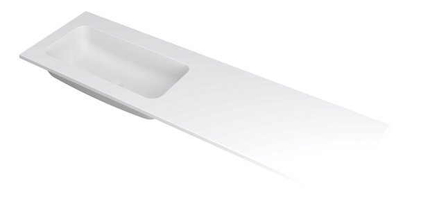 INK Wastafel Faktor polystone links zonder kraangat 160 cm x 45 cm x 1,5 cm Mat wit 3407244