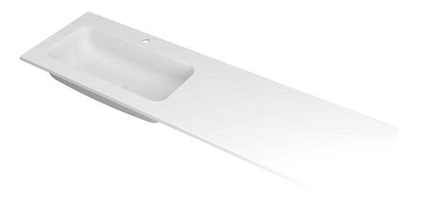 INK Wastafel Faktor polystone links met 1 kraangat 160 cm x 45 cm x 1,5 cm Mat wit 3407245