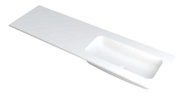 INK Wastafel Faktor polystone rechts zonder kraangat 160 cm x 45 cm x 1,5 cm Mat wit 3407247