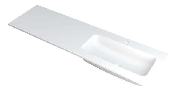 INK Wastafel Faktor polystone rechts met 1 kraangat 160 cm x 45 cm x 1,5 cm Mat wit 3407248
