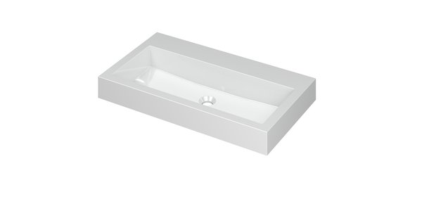 INK Wastafel Momento Polystone zonder kraangat 80 cm x 45 cm x 9 cm Glans wit 3421015
