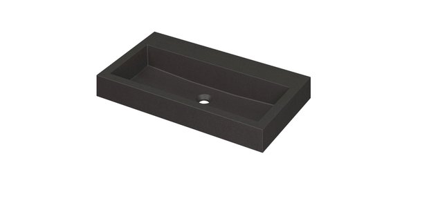 INK Wastafel Momento Quartz zonder kraangat 80 cm x 45 cm x 9 cm Quartz zwart 3421215