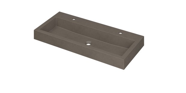 INK Wastafel Momento Quartz met 2 kraangaten 100 cm x 45 cm x 9 cm Quartz beton 3421432