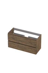 Onderkast INK 2 laden greeploos met houten keerlijst 100 cm x 40 cm x 52 cm Naturel eiken 1257023