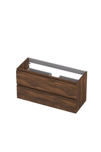 Onderkast INK 2 laden greeploos met houten keerlijst 100 cm x 40 cm x 52 cm Noten 1257027