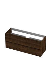 Onderkast INK 2 laden greeploos met houten keerlijst 120 cm x 40 cm x 52 cm Koper eiken 1257040
