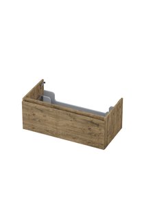 Onderkast INK 1 lade greeploos met houten keerlijst 90 cm x 45 cm x 35 cm Naturel eiken 1257533