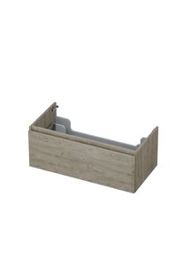 Onderkast INK 1 lade greeploos met houten keerlijst 90 cm x 45 cm x 35 cm Greige eiken 1257539