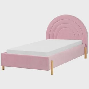 Beliani - ANET - Bed - Roze - 90 x 200 cm - Fluweel