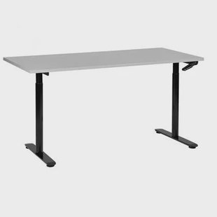 Beliani-DESTINAS-Verstelbaar bureau-Grijs|Zwart-160 x 72 cm-MDF