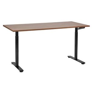 Beliani-DESTINAS-Verstelbaar bureau-Donkerbruin|Zwart-Spaanplaat