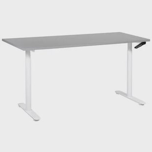 Beliani-DESTINAS-Verstelbaar bureau-Grijs|Wit-160 x 72 cm -Spaanplaat Beliani-DESTINAS-Verstelbaar bureau-Grijs|Wit-160 x 72 cm -Spaanplaat