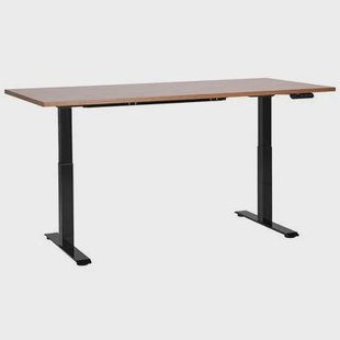 Beliani-DESTINES-Elektrisch bureau-Donkerhout|Zwart- 180 cm-MDF